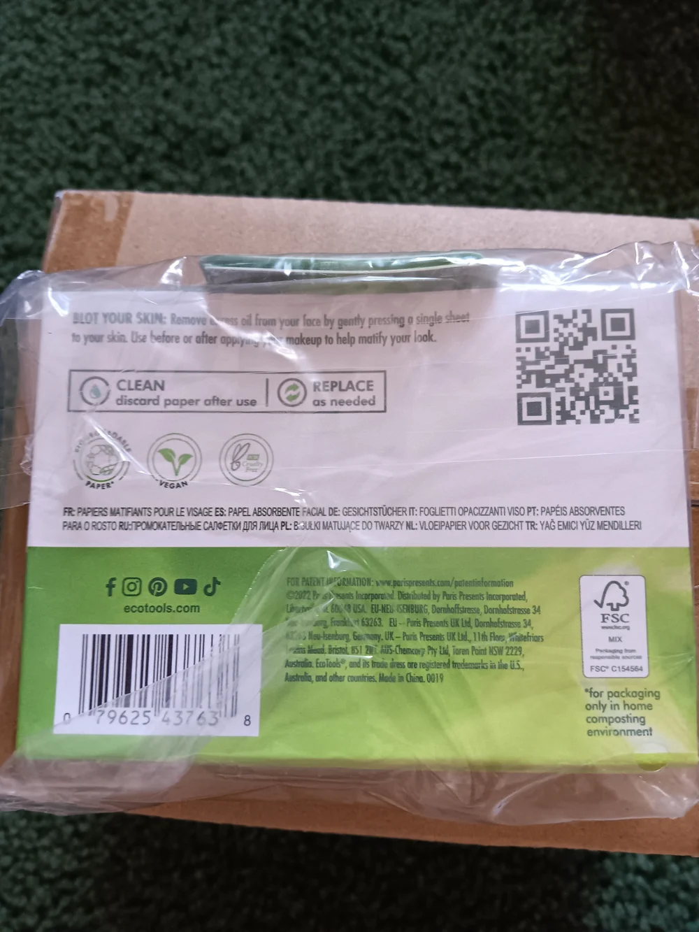 ecotools Facial Blotting Papers Case Of 24 Double Packs. Each Pack Has 200 Sheet